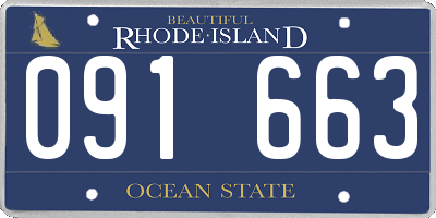 RI license plate 091663