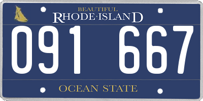 RI license plate 091667