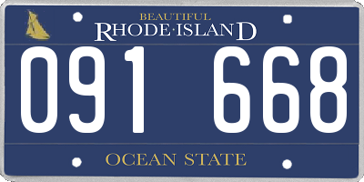 RI license plate 091668