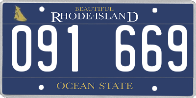 RI license plate 091669