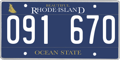 RI license plate 091670