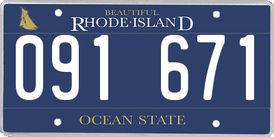 RI license plate 091671