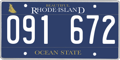 RI license plate 091672
