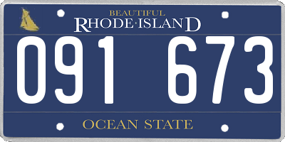 RI license plate 091673