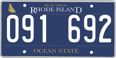 RI license plate 091692