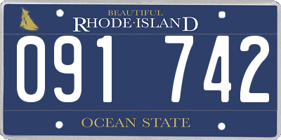 RI license plate 091742