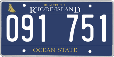 RI license plate 091751