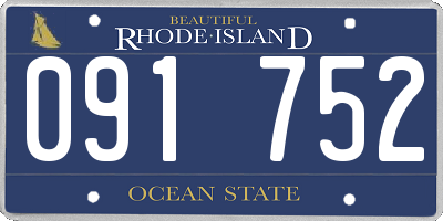 RI license plate 091752
