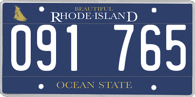 RI license plate 091765