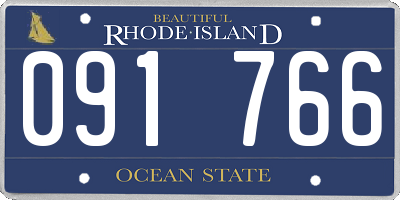 RI license plate 091766