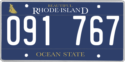 RI license plate 091767