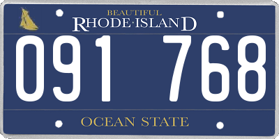 RI license plate 091768