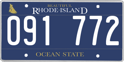 RI license plate 091772