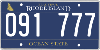 RI license plate 091777