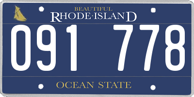 RI license plate 091778