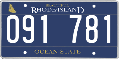 RI license plate 091781