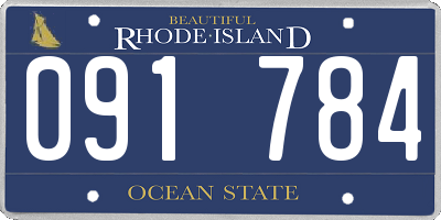 RI license plate 091784
