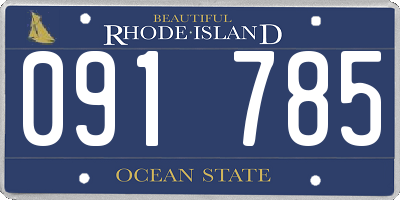 RI license plate 091785