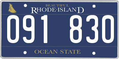 RI license plate 091830