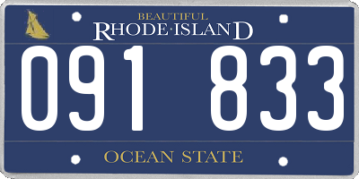 RI license plate 091833