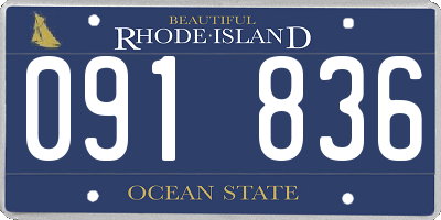 RI license plate 091836