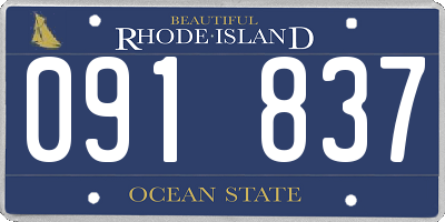 RI license plate 091837