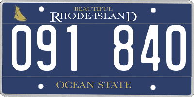 RI license plate 091840