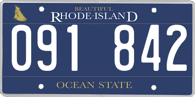 RI license plate 091842