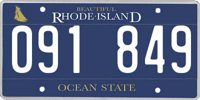 RI license plate 091849