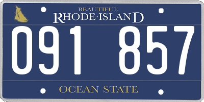 RI license plate 091857