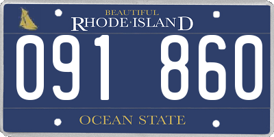 RI license plate 091860