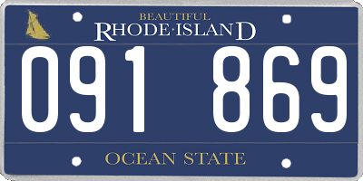 RI license plate 091869