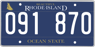 RI license plate 091870