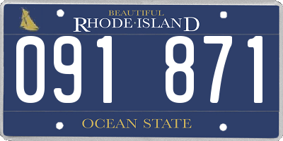 RI license plate 091871