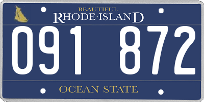 RI license plate 091872