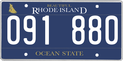 RI license plate 091880
