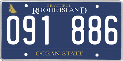 RI license plate 091886