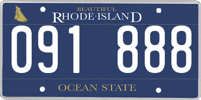 RI license plate 091888