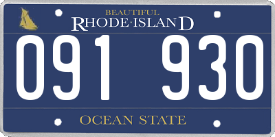 RI license plate 091930