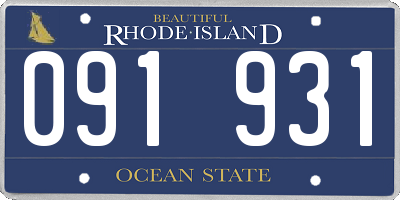 RI license plate 091931