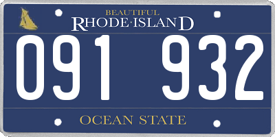 RI license plate 091932