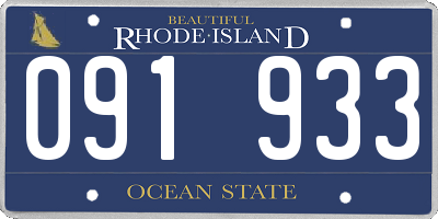 RI license plate 091933