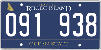 RI license plate 091938
