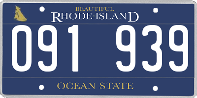 RI license plate 091939