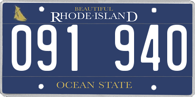 RI license plate 091940
