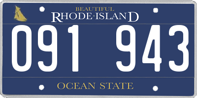 RI license plate 091943