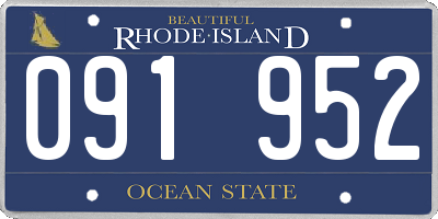 RI license plate 091952