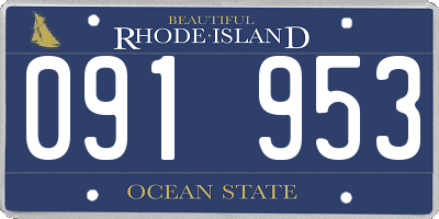 RI license plate 091953