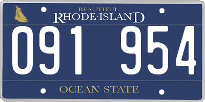 RI license plate 091954