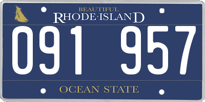 RI license plate 091957